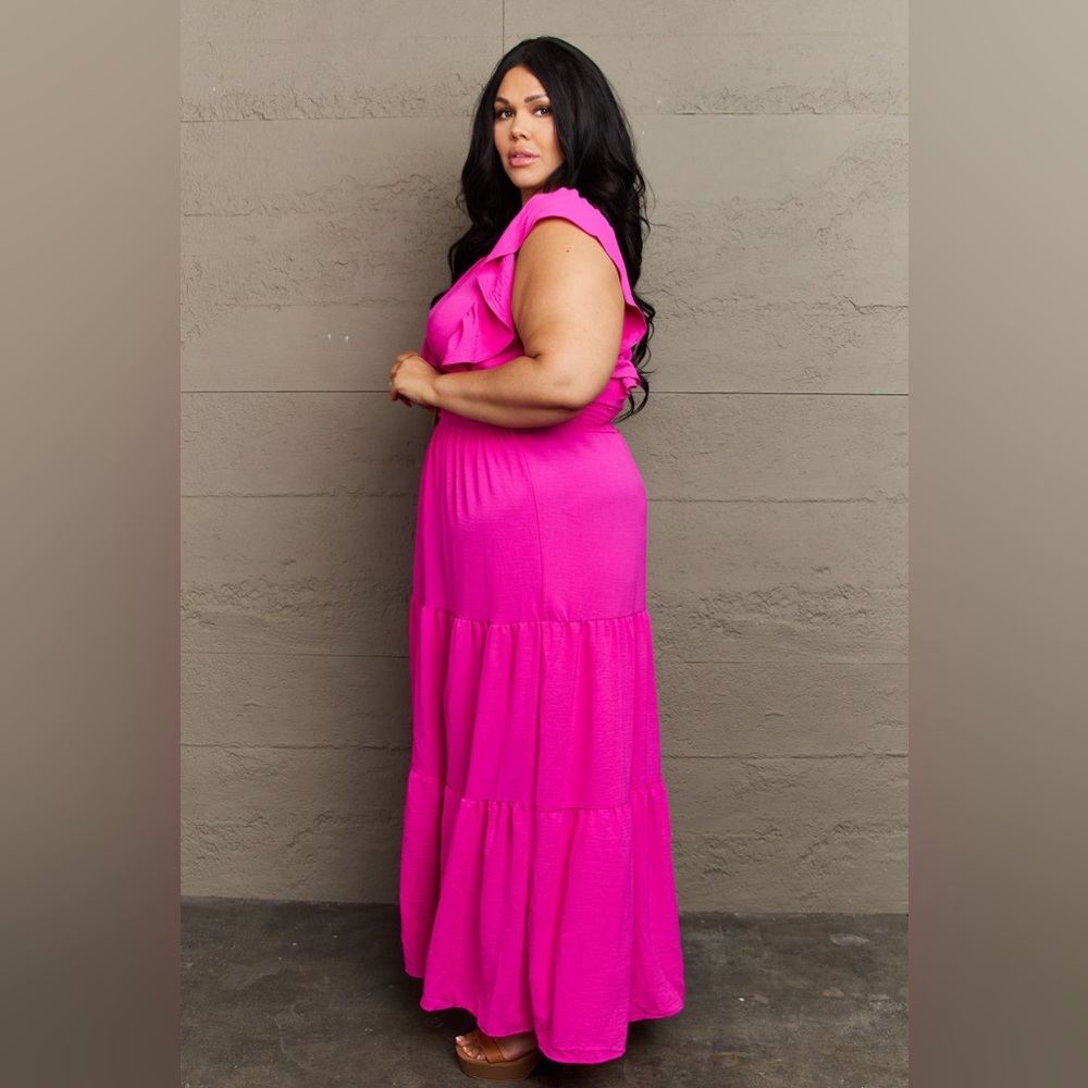 🌟NEW, CHIC*- GeeGee Fancy Fizz Tiered Side Slit Maxi Dress OFFERS WELCOME! - Picture 6 of 10